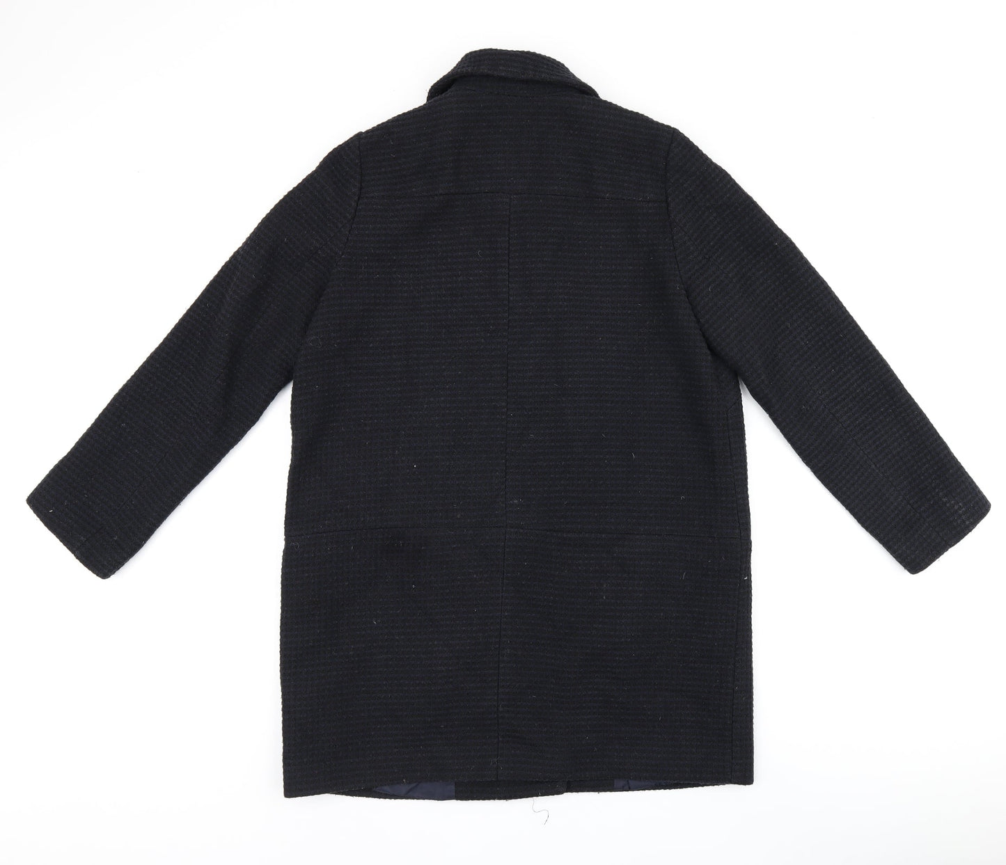 Debenhams Womens Black Overcoat Coat Size 12 Zip
