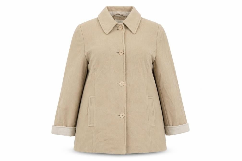 Marks & Spencer Womens Beige Overcoat Coat Size 18 Button