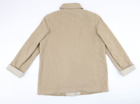 Marks and Spencer Womens Beige Overcoat Coat Size 18 Button