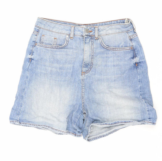 Limited Edition Womens Blue Cotton Basic Shorts Size 10 L4.5 in Regular Zip