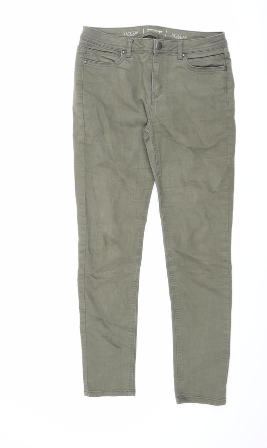 Patrizia Womens Green Cotton Skinny Jeans Size 31 in L31 in Slim Zip