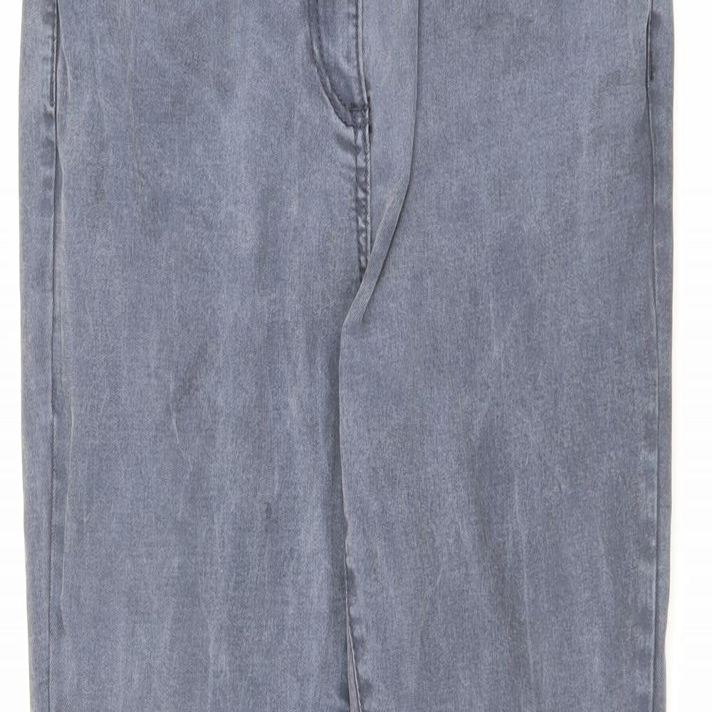 NEXT Womens Grey Cotton Skinny Jeans Size 12 L28 in Regular Zip
