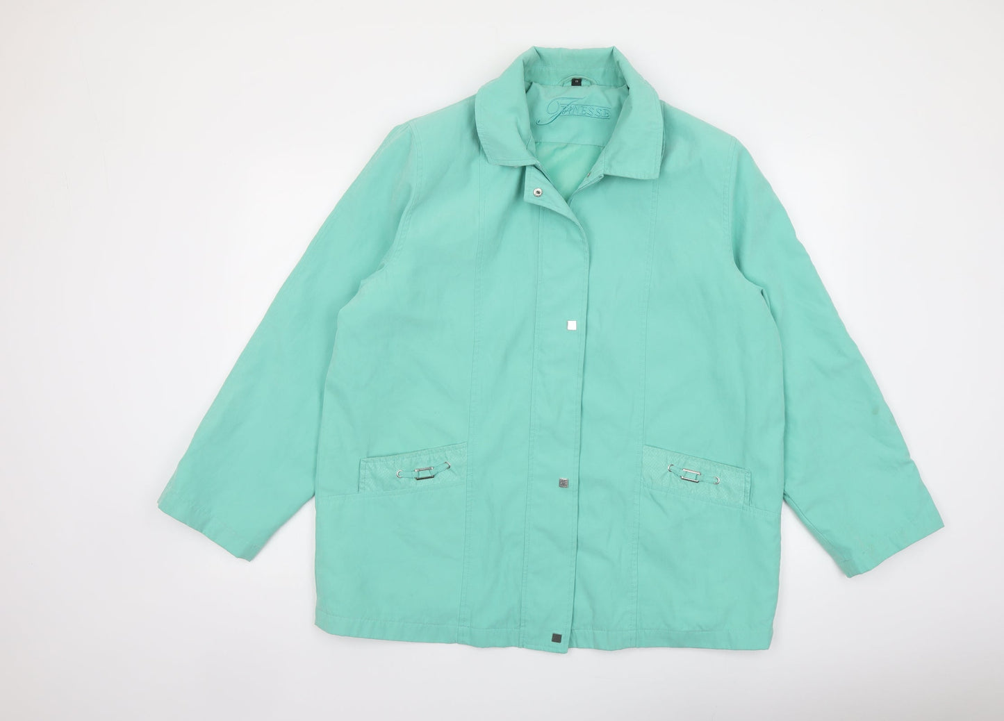 Finesse Womens Green Jacket Size 18 Zip