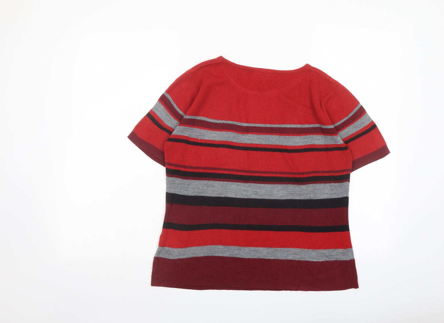 Berkertex Womens Multicoloured Round Neck Striped Acrylic Pullover Jumper Size 10