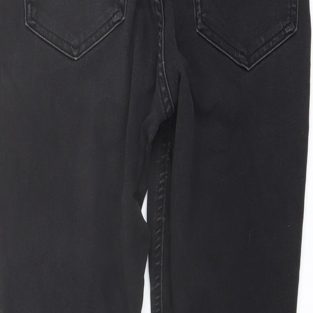 Marks and Spencer Womens Black Cotton Skinny Jeans Size 12 L25 in Regular Button