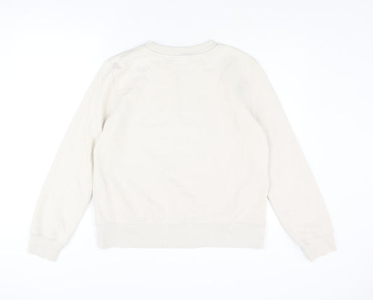 Zara Womens Beige Cotton Pullover Sweatshirt Size M Pullover