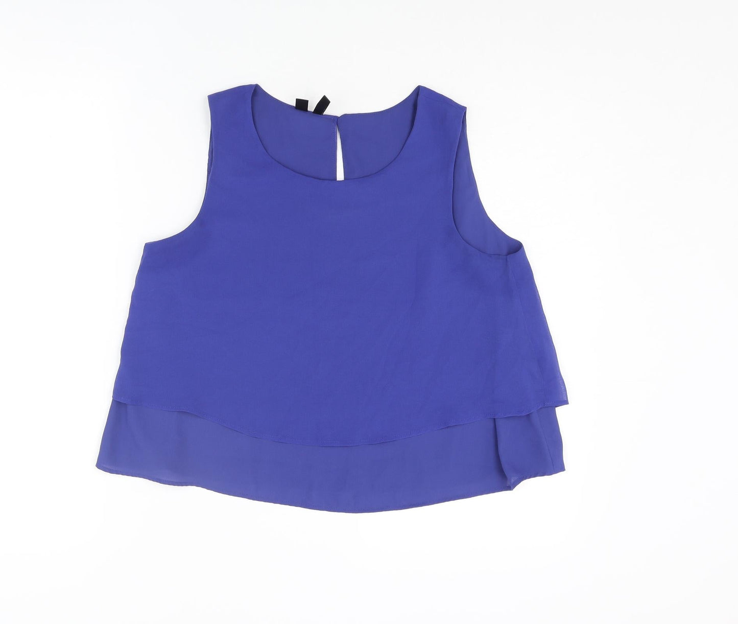 Mango Womens Blue Polyester Camisole Blouse Size S Scoop Neck - Layered