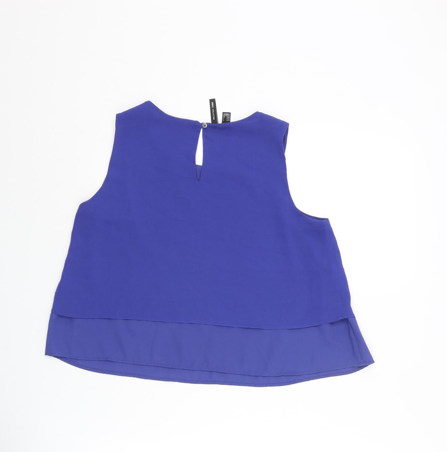 Mango Womens Blue Polyester Camisole Blouse Size S Scoop Neck - Layered