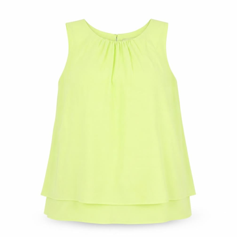 Wallis Womens Green Polyester Camisole Blouse Size 14 Round Neck - Layered
