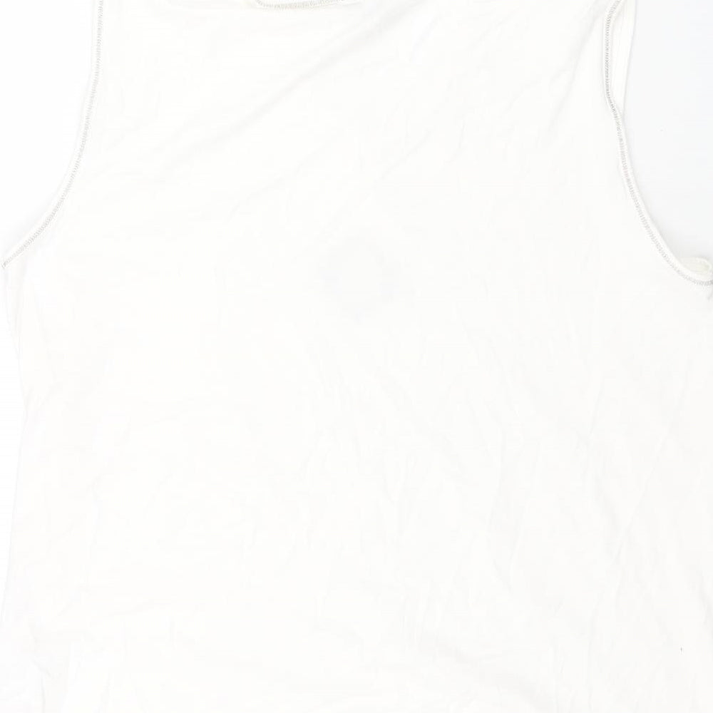 Rabe Womens White Viscose Camisole T-Shirt Size 18 Round Neck - Embroidered