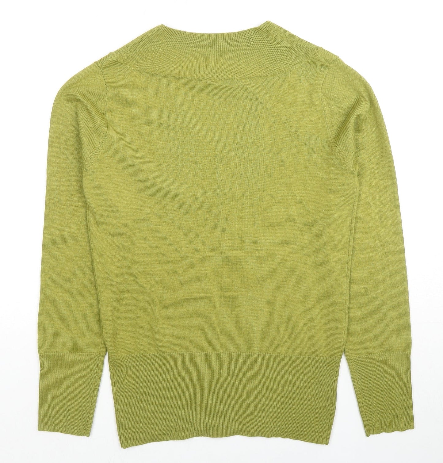 Conington Womens Green V-Neck Acrylic Pullover Jumper Size M