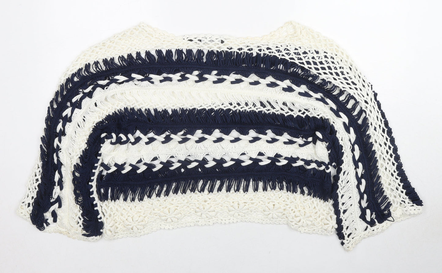 Joanna Hope Womens White Boat Neck Striped Acrylic Pullover Jumper Size 20 - Size 20-22