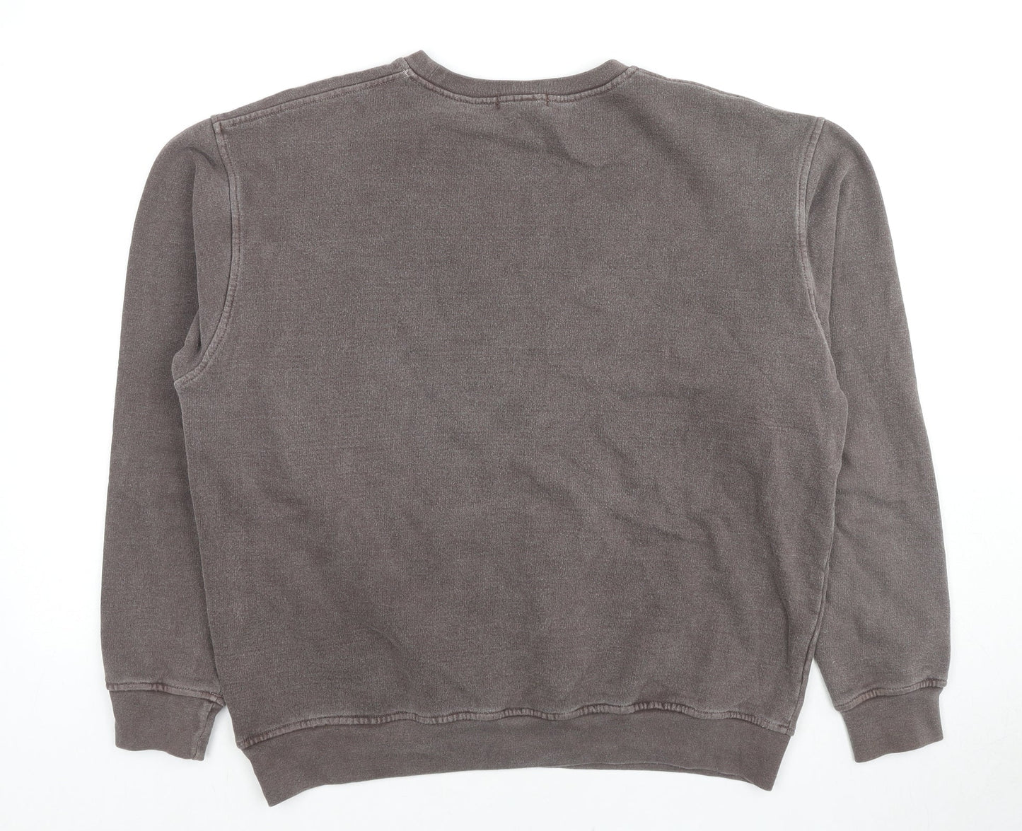 PRETTYLITTLETHING Womens Brown Cotton Pullover Sweatshirt Size M Pullover - Logo, Unisex