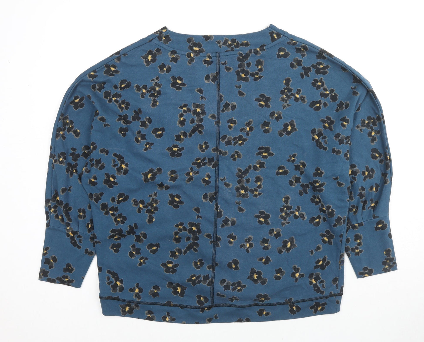 Thought Womens Blue Animal Print Cotton Pullover Sweatshirt Size 12 Pullover - Leopard Print