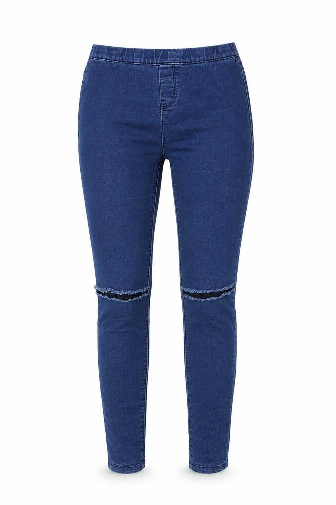 B.You Womens Blue Cotton Skinny Jeans Size 10 L27 in Regular - Open knee
