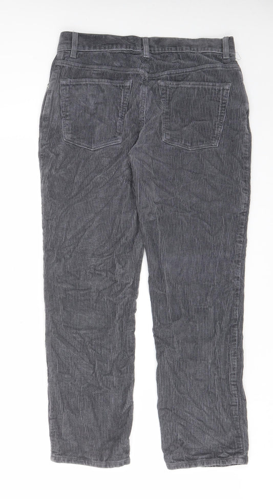 ASOS Womens Grey Cotton Trousers Size 28 in L28 in Regular Button - Pockets, Belt Loops