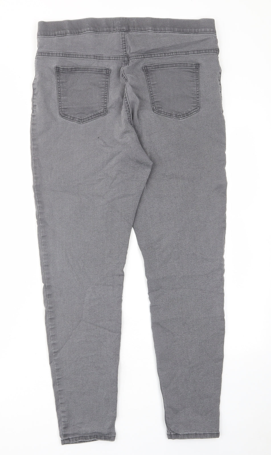 Marks and Spencer Womens Grey Cotton Skinny Jeans Size 32 in L28 in Regular - Elastic waist