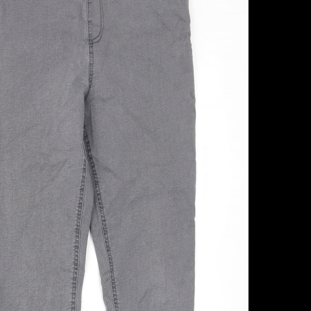 Marks and Spencer Womens Grey Cotton Skinny Jeans Size 32 in L28 in Regular - Elastic waist