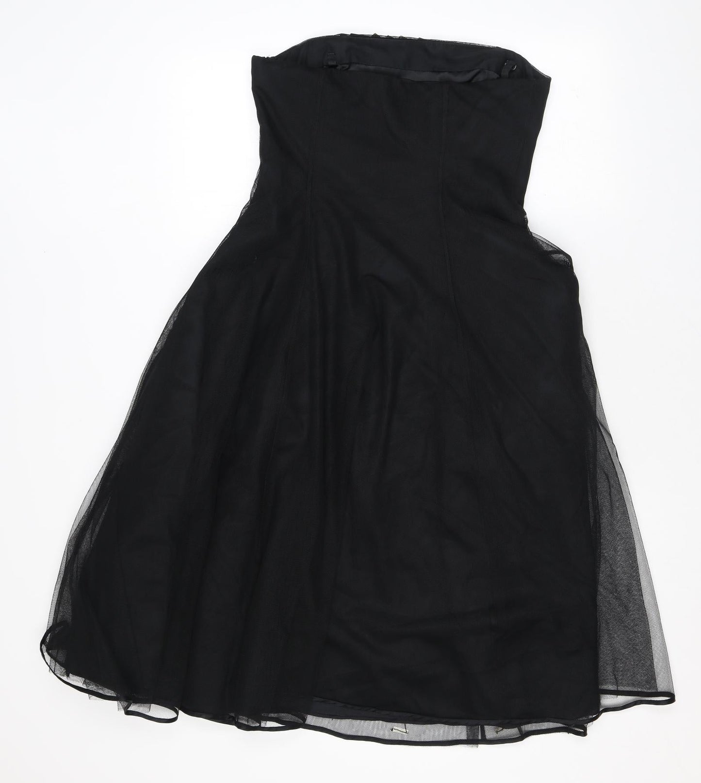 Coast Womens Black Geometric Polyester Fit & Flare Size 10 Off the Shoulder Zip - Sequins