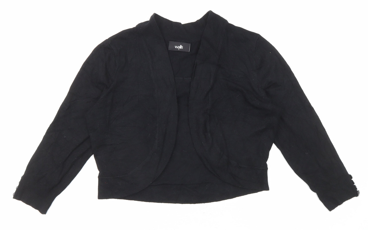 Wallis Womens Black Round Neck Viscose Cardigan Jumper Size S