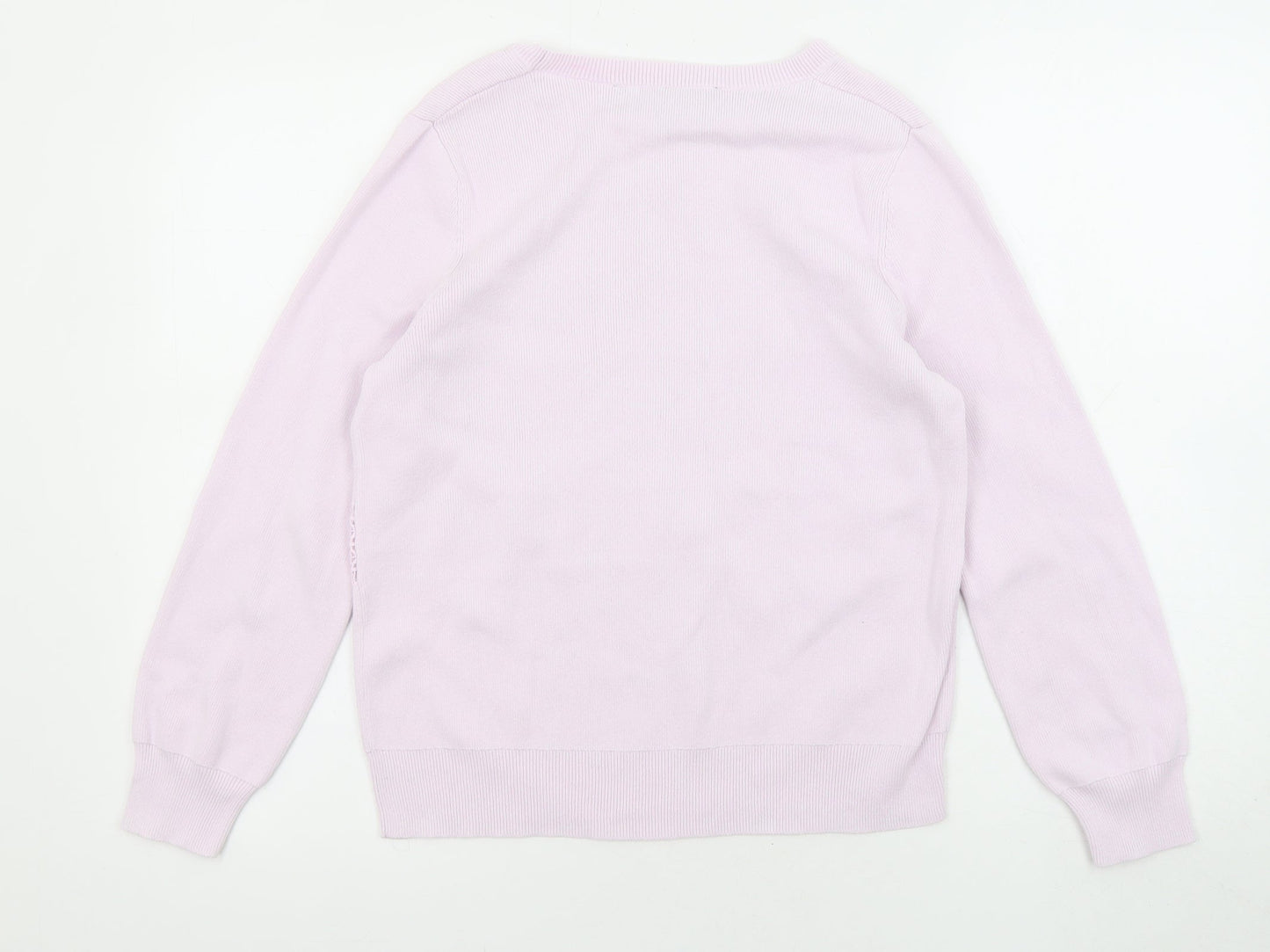 French Connection Womens Purple Boat Neck Cotton Pullover Jumper Size XS