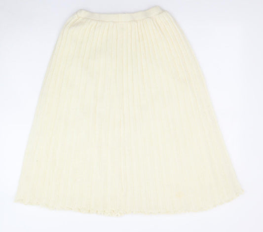 C&A Womens Ivory Acrylic A-Line Skirt Size 12 - Ruffle detail