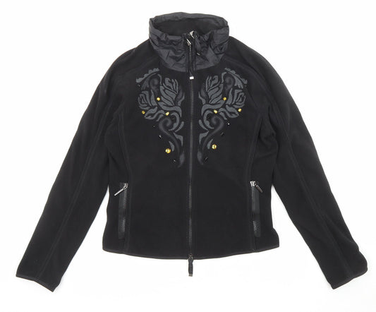 Airfied Womens Black Jacket Size 8 Zip - Jewels, Pockets