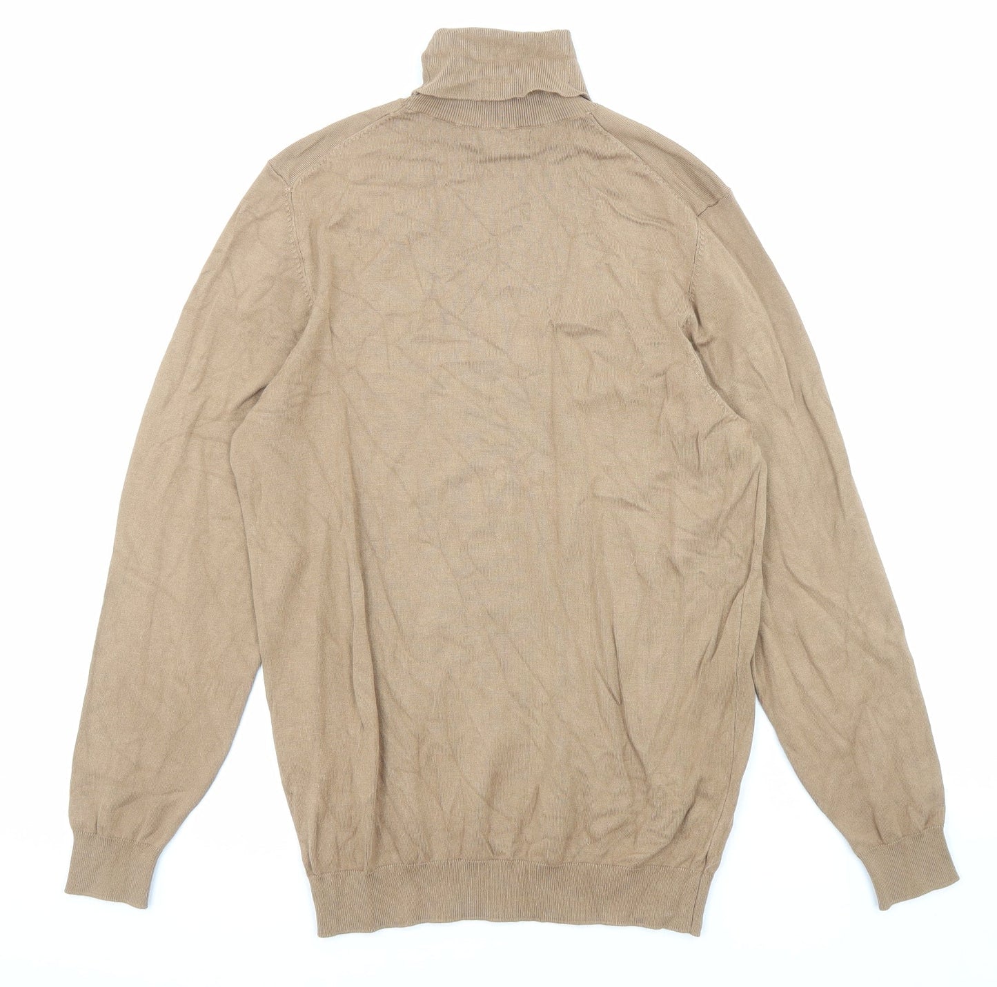 Zara Womens Beige Roll Neck Acrylic Pullover Jumper Size S