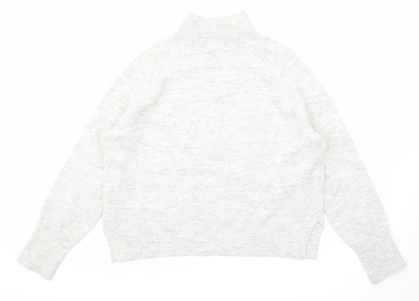 H&M Womens Grey High Neck Acrylic Pullover Jumper Size M