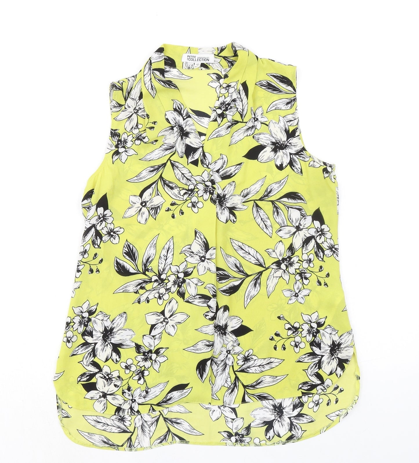 Debenhams Womens Green Floral Polyester Camisole Blouse Size 10 V-Neck - Light Weight