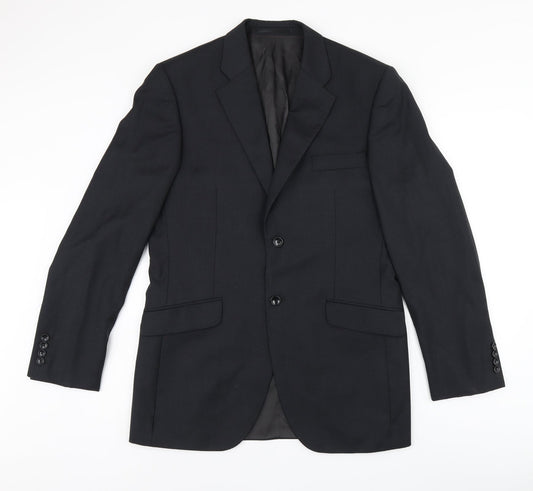 Howick Tailored Mens Black Polyester Jacket Suit Jacket Size 38 Regular