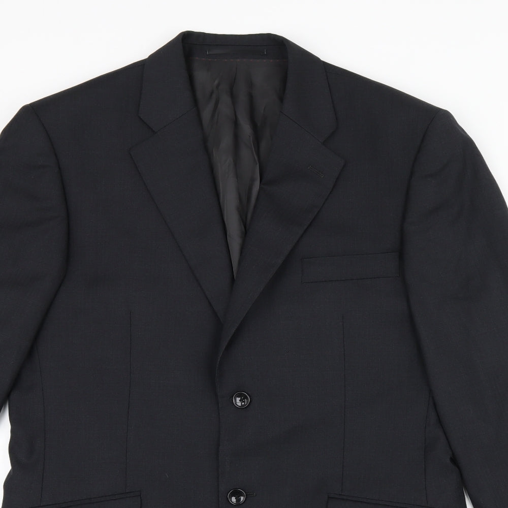Howick Tailored Mens Black Polyester Jacket Suit Jacket Size 38 Regular