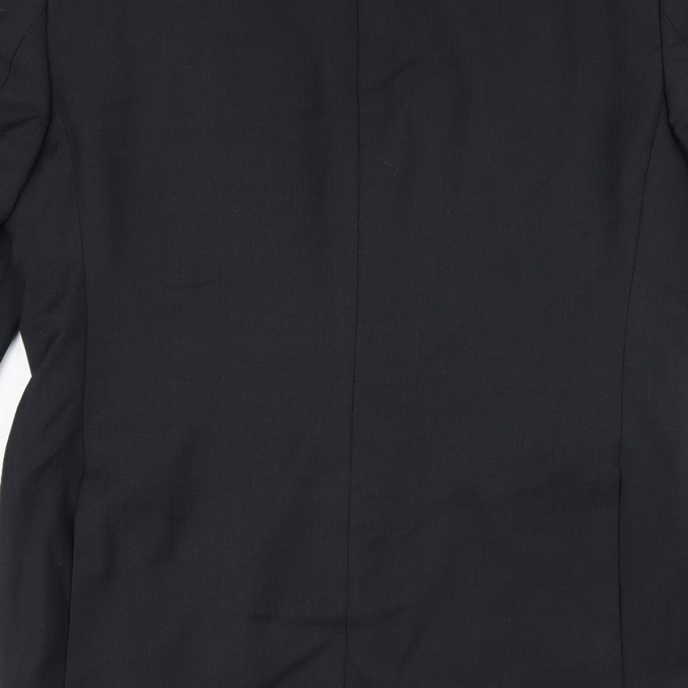 Howick Tailored Mens Black Polyester Jacket Suit Jacket Size 38 Regular