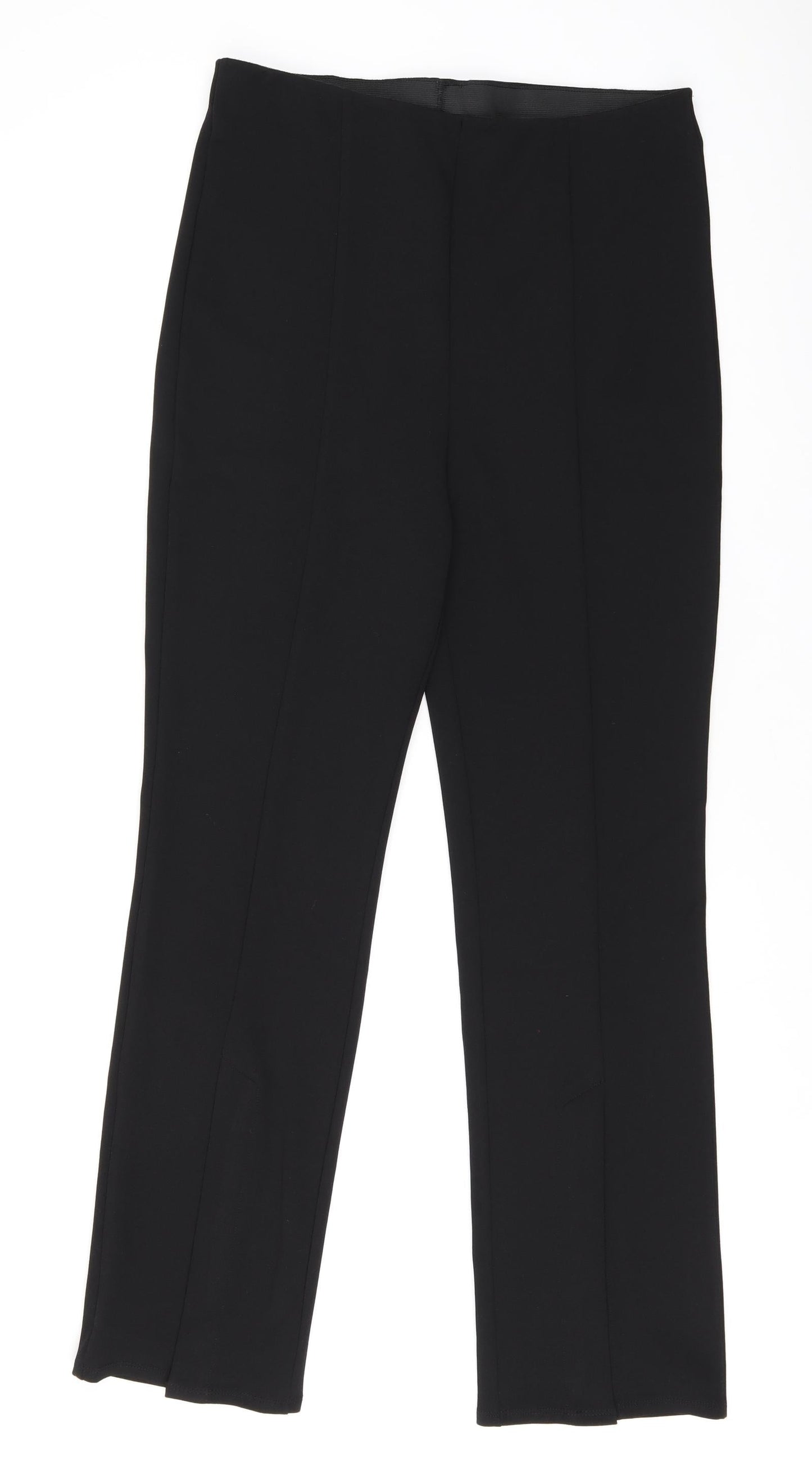 H&M Womens Black Polyester Dress Pants Trousers Size L L29.5 in Regular - Split Flare