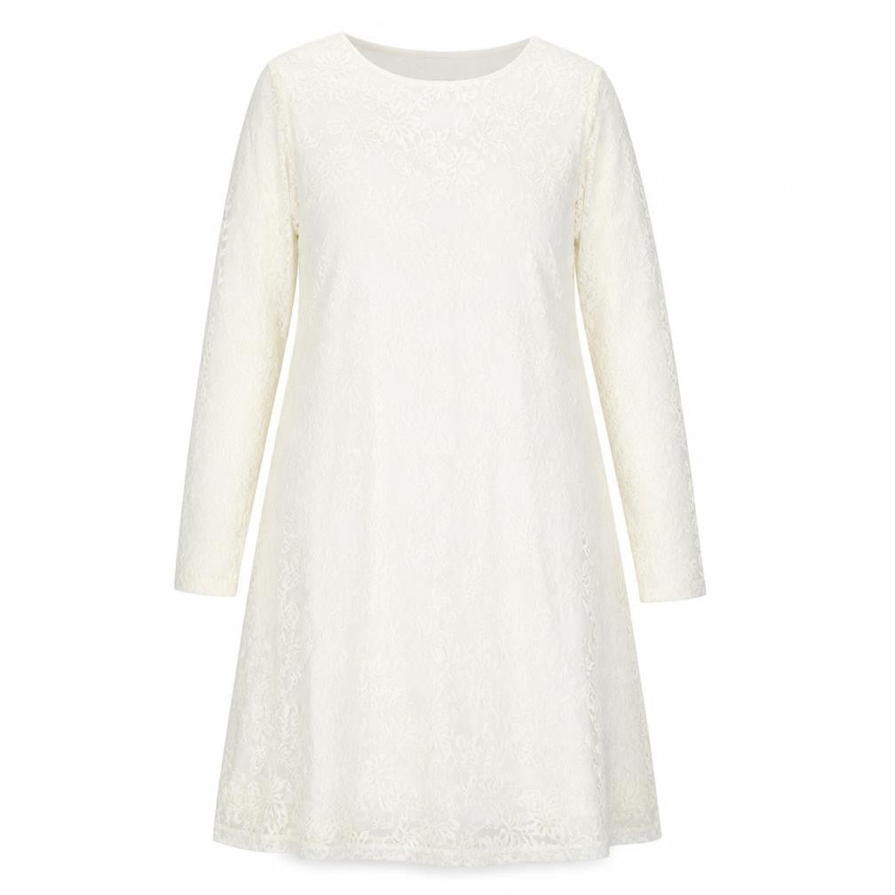 Select Womens White Polyamide A-Line Size 12 Round Neck Pullover