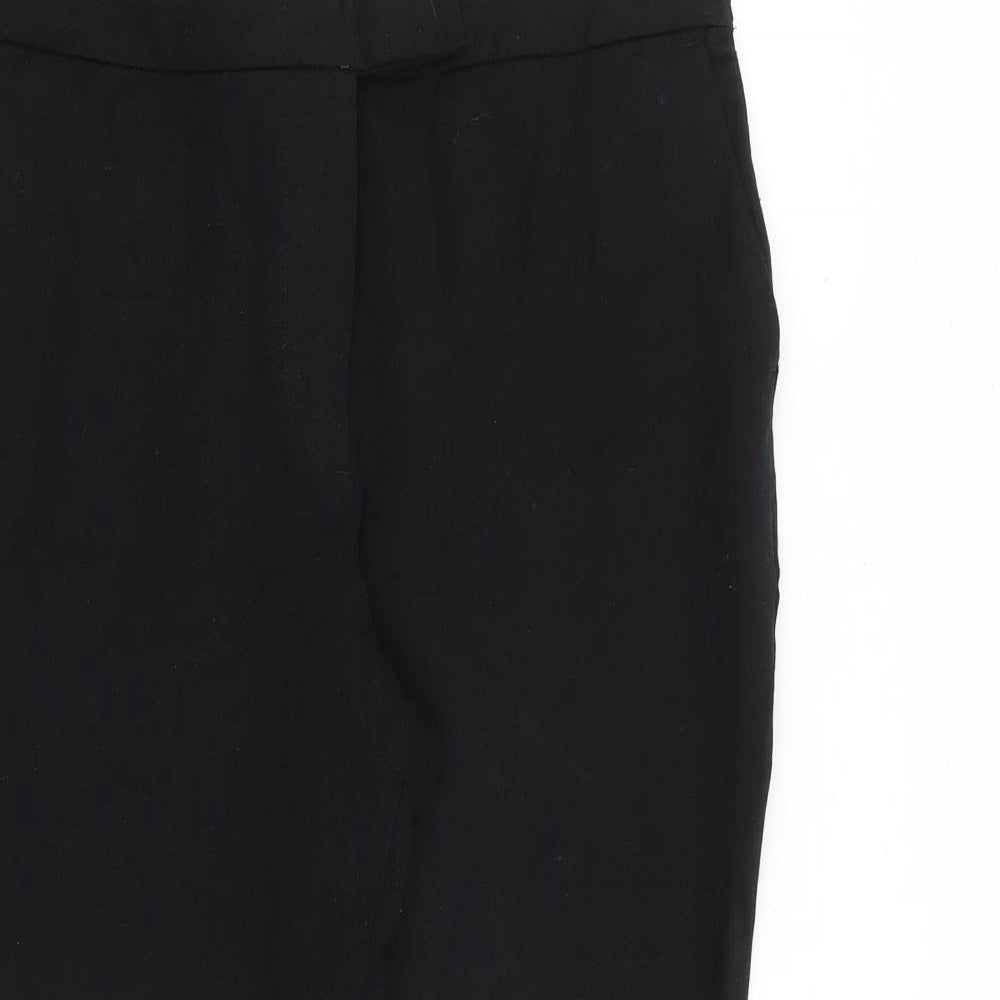 Marks and Spencer Womens Black Viscose Carrot Trousers Size 14 L24 in Regular Zip