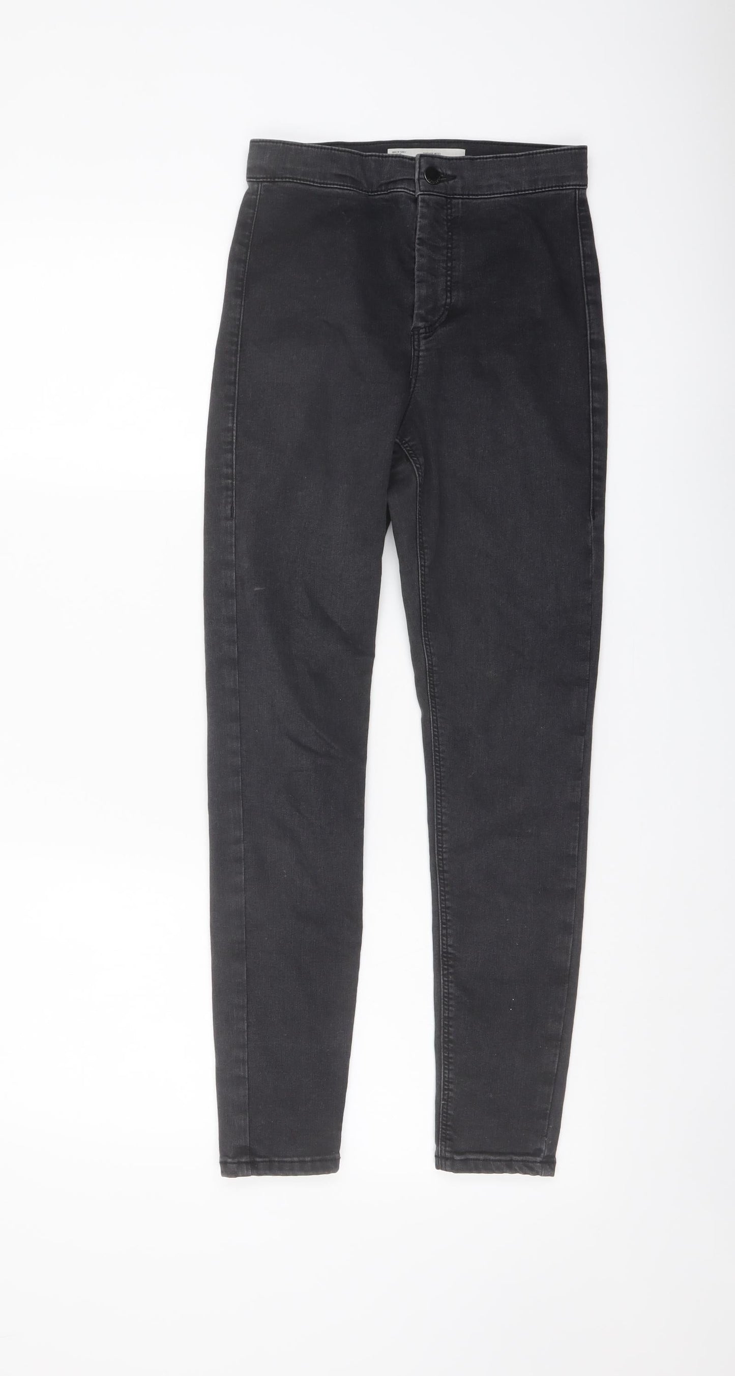 Topshop Womens Grey Cotton Skinny Jeans Size 26 in L26 in Regular Button
