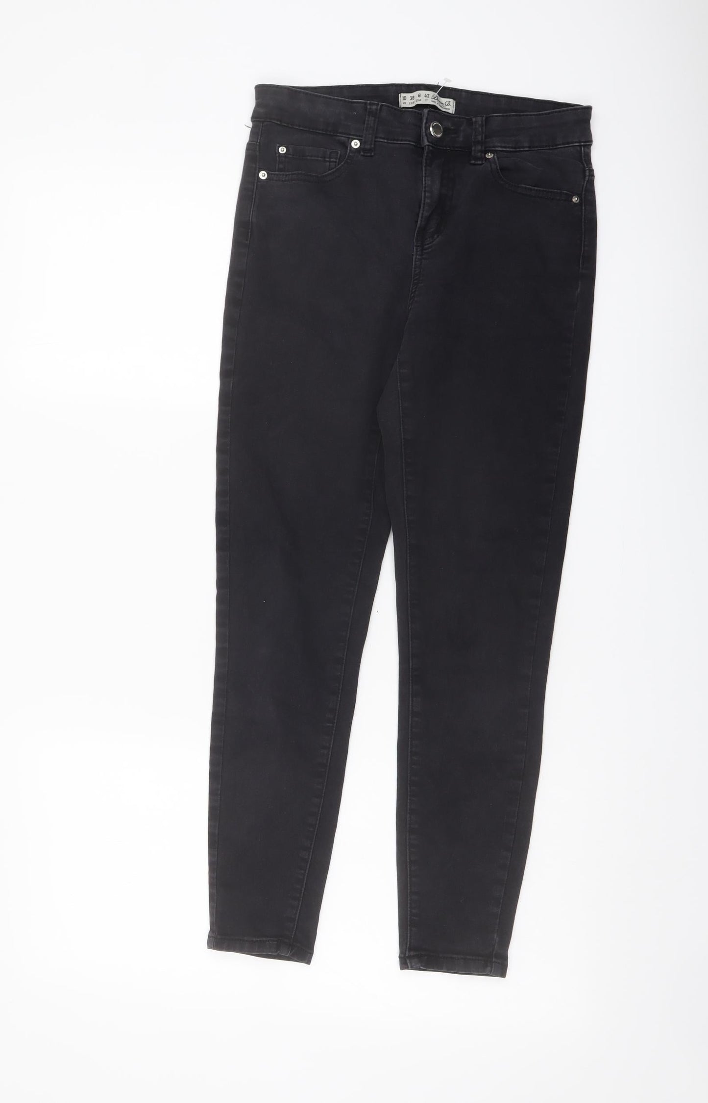 Denim & Co. Womens Grey Cotton Skinny Jeans Size 10 L25 in Regular Button