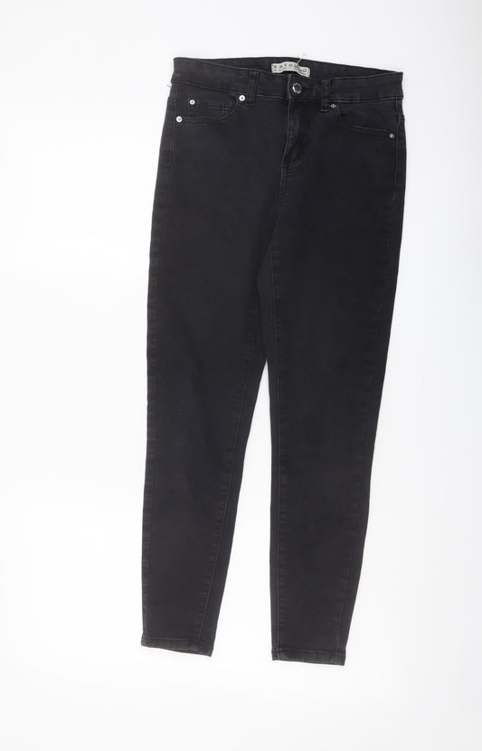 Denim & Co. Womens Grey Cotton Skinny Jeans Size 10 L25 in Regular Button