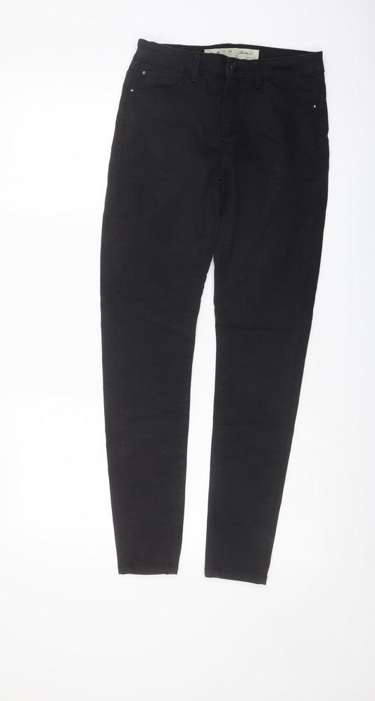 Denim & Co. Womens Black Cotton Skinny Jeans Size 10 L28 in Regular Button