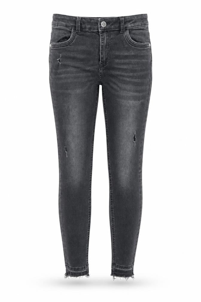 Marks and Spencer Girls Grey Cotton Skinny Jeans Size 10-11 Years Regular Button