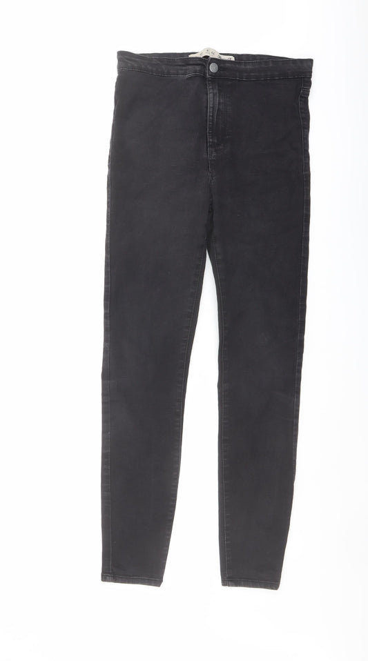 Denim & Co. Womens Grey Cotton Skinny Jeans Size 12 L27 in Regular Button