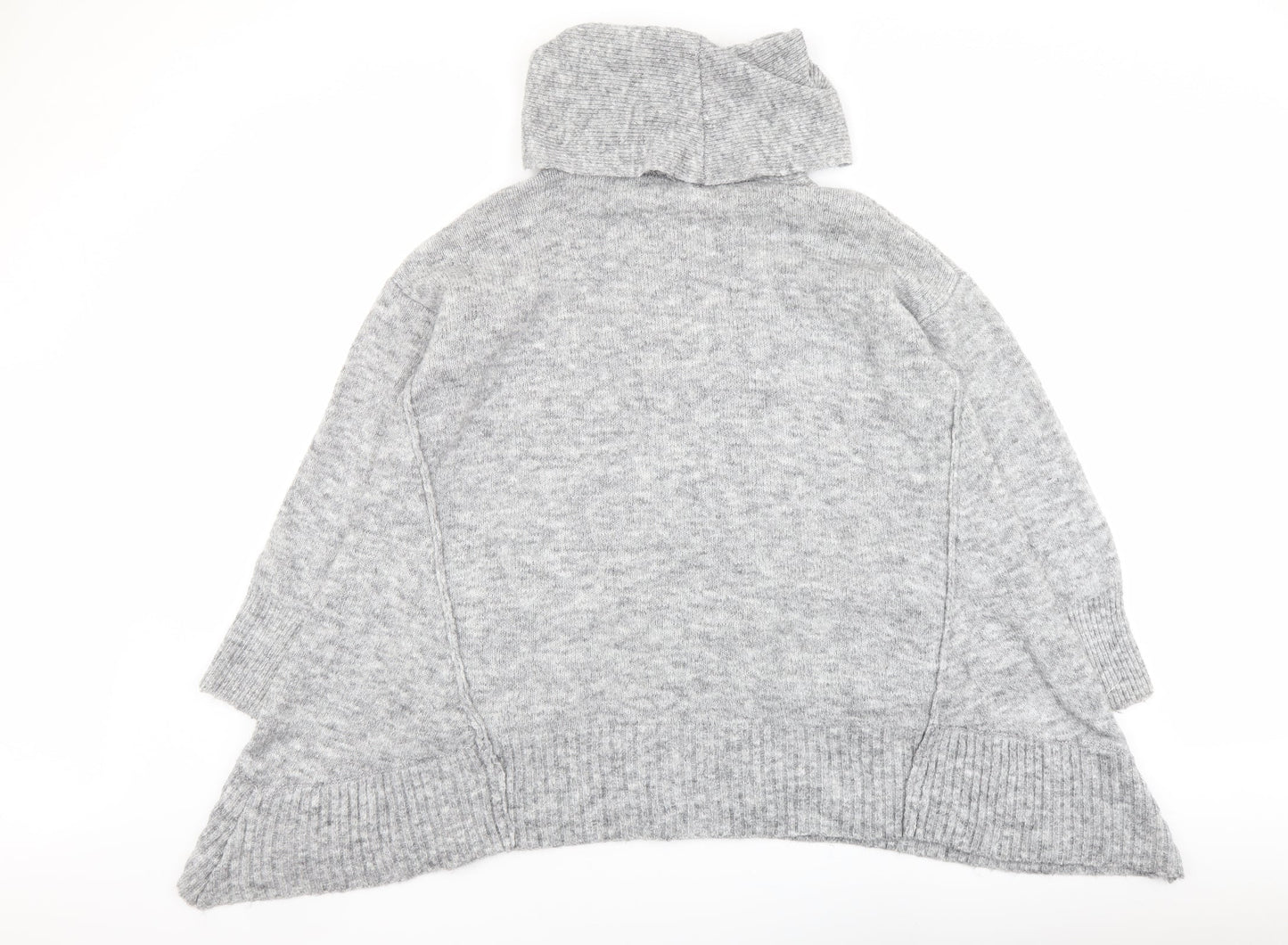 RESERVED Womens Grey Roll Neck Polyester Pullover Jumper Size S
