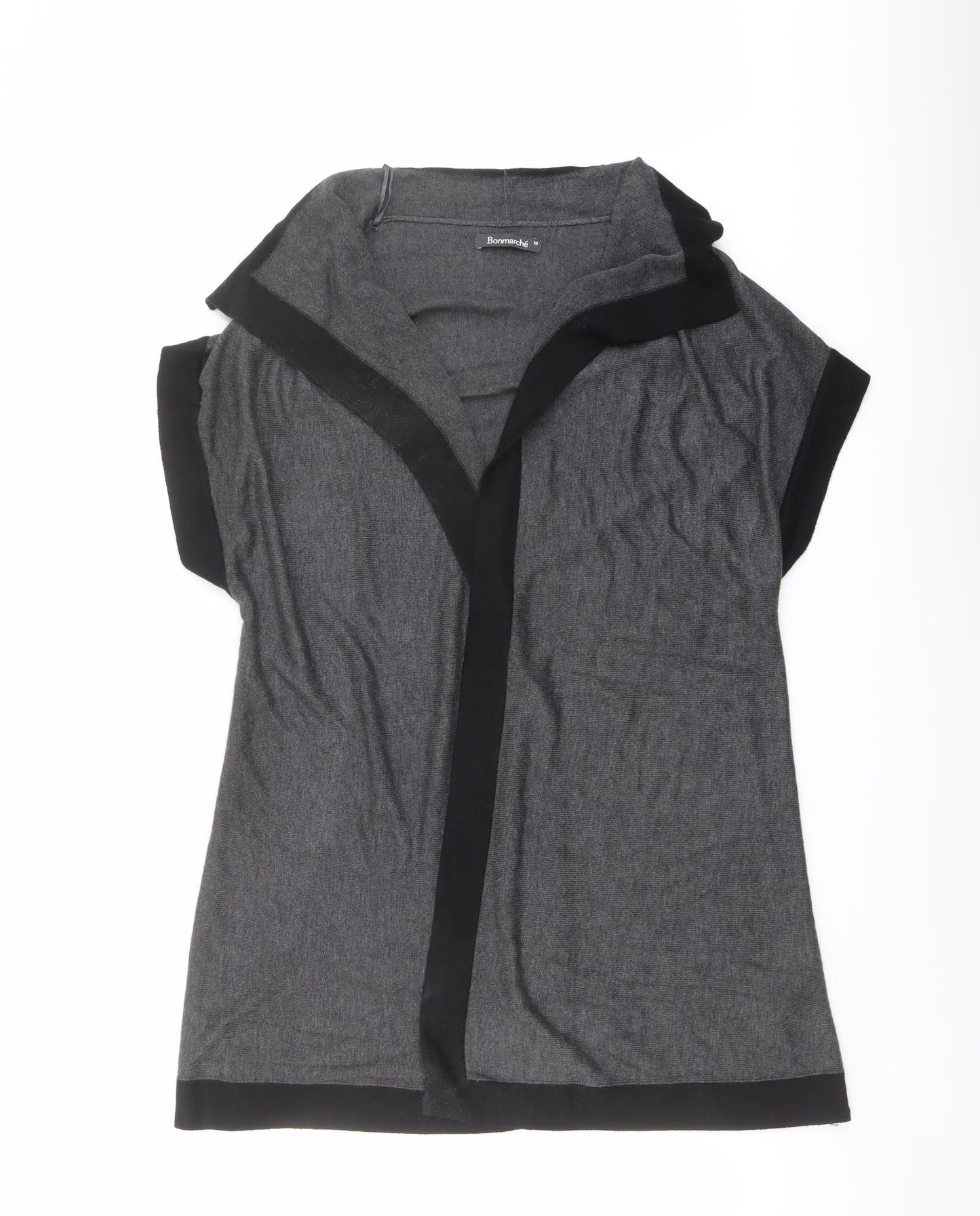 Bonmarché Womens Grey V-Neck Viscose Cape Jumper Size M