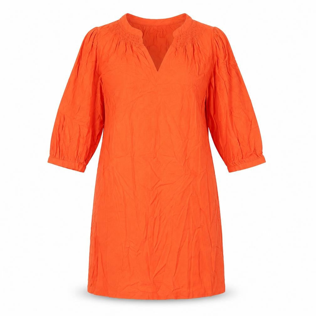 Marks and Spencer Womens Orange Viscose Sheath Size 10 V-Neck Pullover