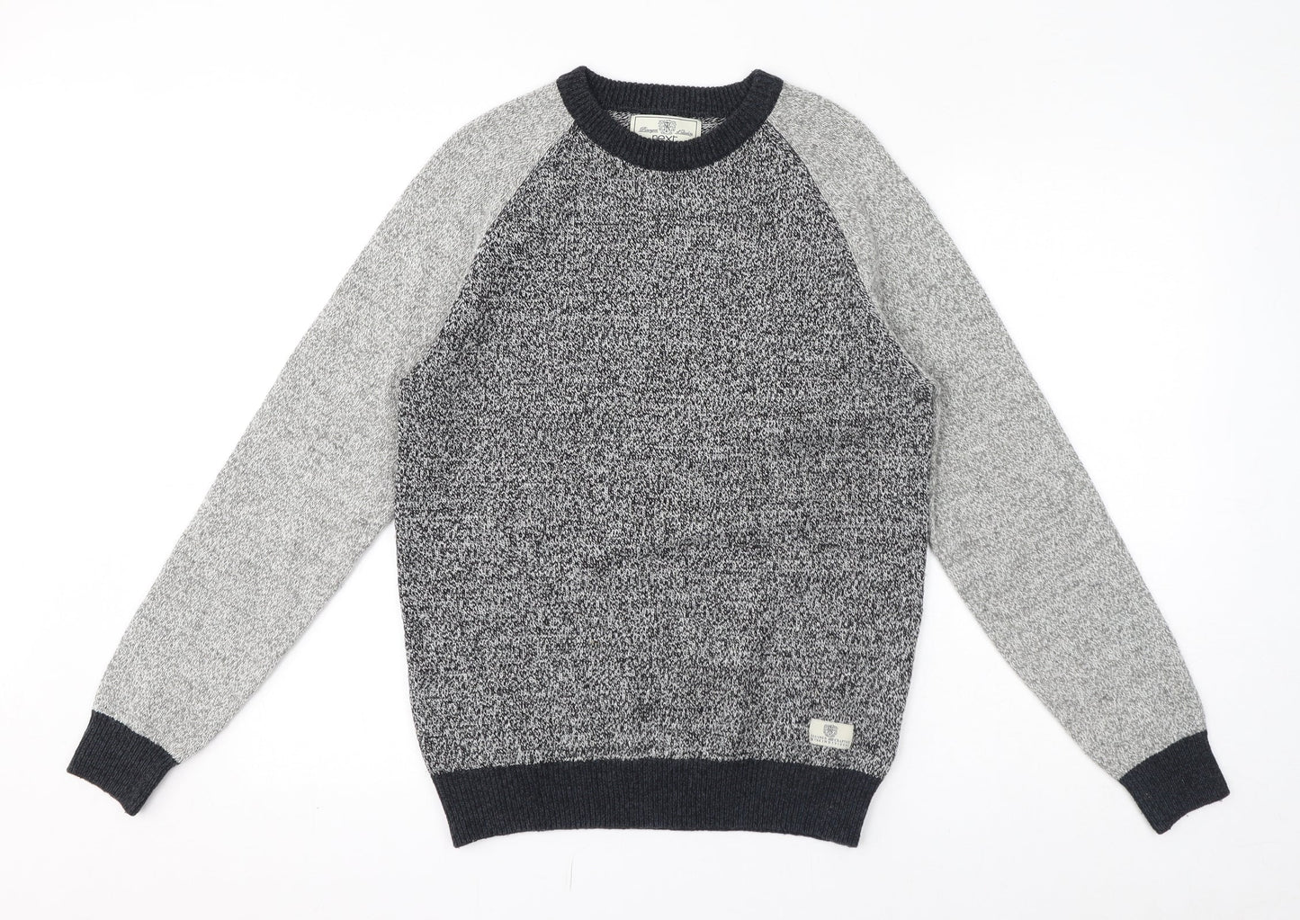 NEXT Womens Grey Crew Neck Acrylic Pullover Jumper Size L