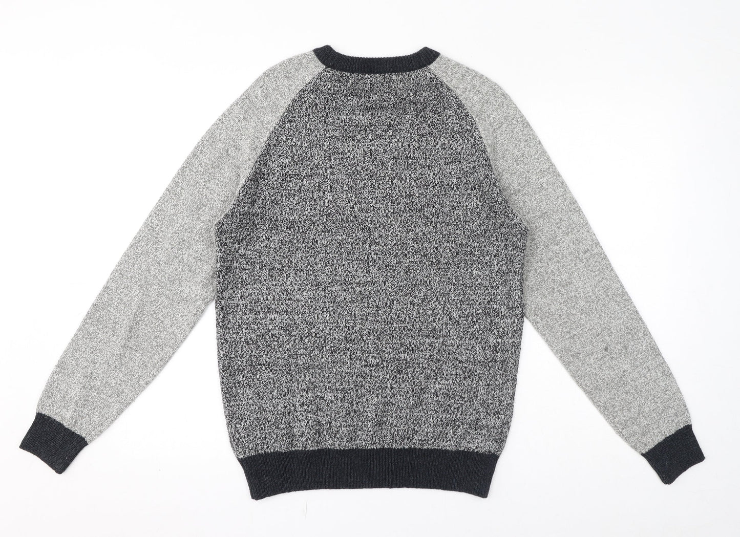 NEXT Womens Grey Crew Neck Acrylic Pullover Jumper Size L