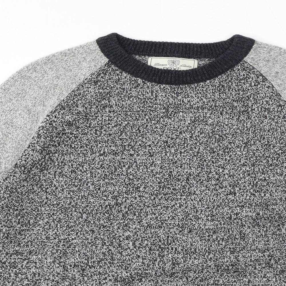 NEXT Womens Grey Crew Neck Acrylic Pullover Jumper Size L