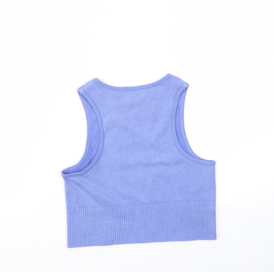 Stradivarius Womens Purple Polyamide Cropped Tank Size M Crew Neck - Stretch