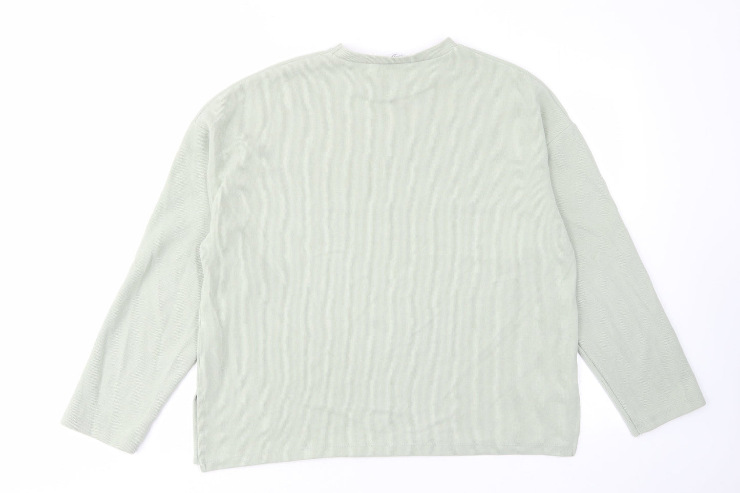 Stradivarius Womens Green Crew Neck Polyester Pullover Jumper Size L